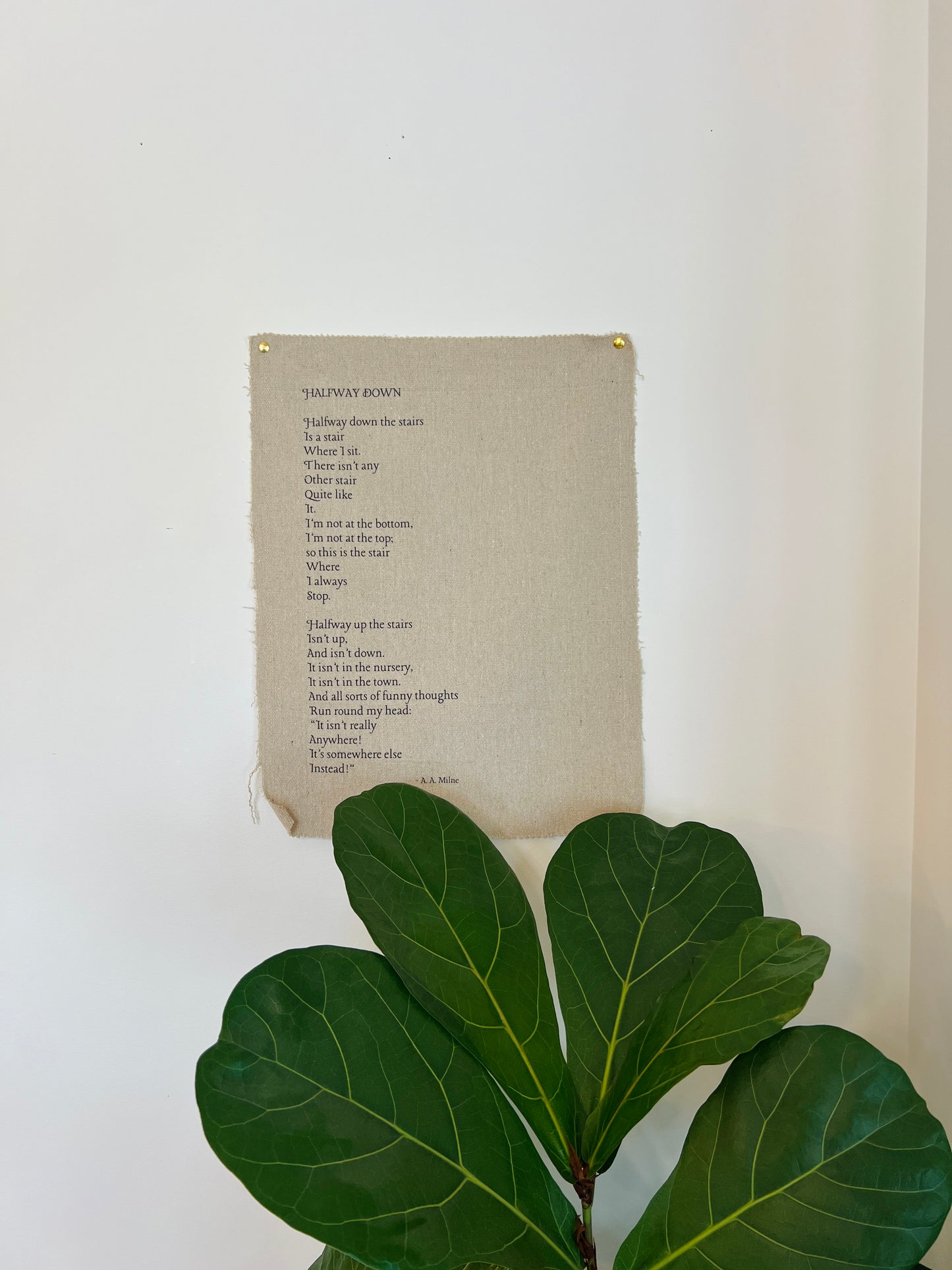 Halfway Down - A. A. Milne - Fabric Wall Hanging