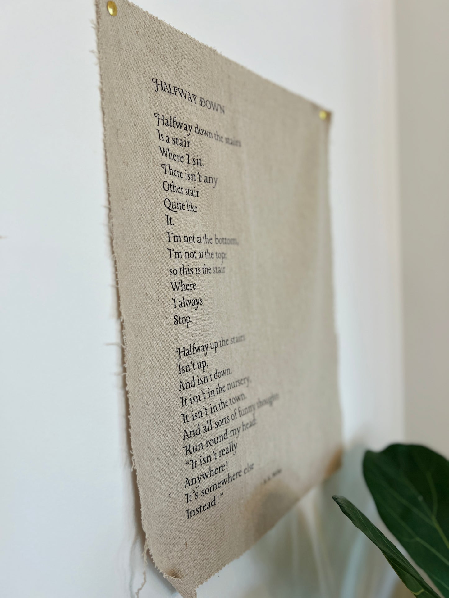 Halfway Down - A. A. Milne - Fabric Wall Hanging