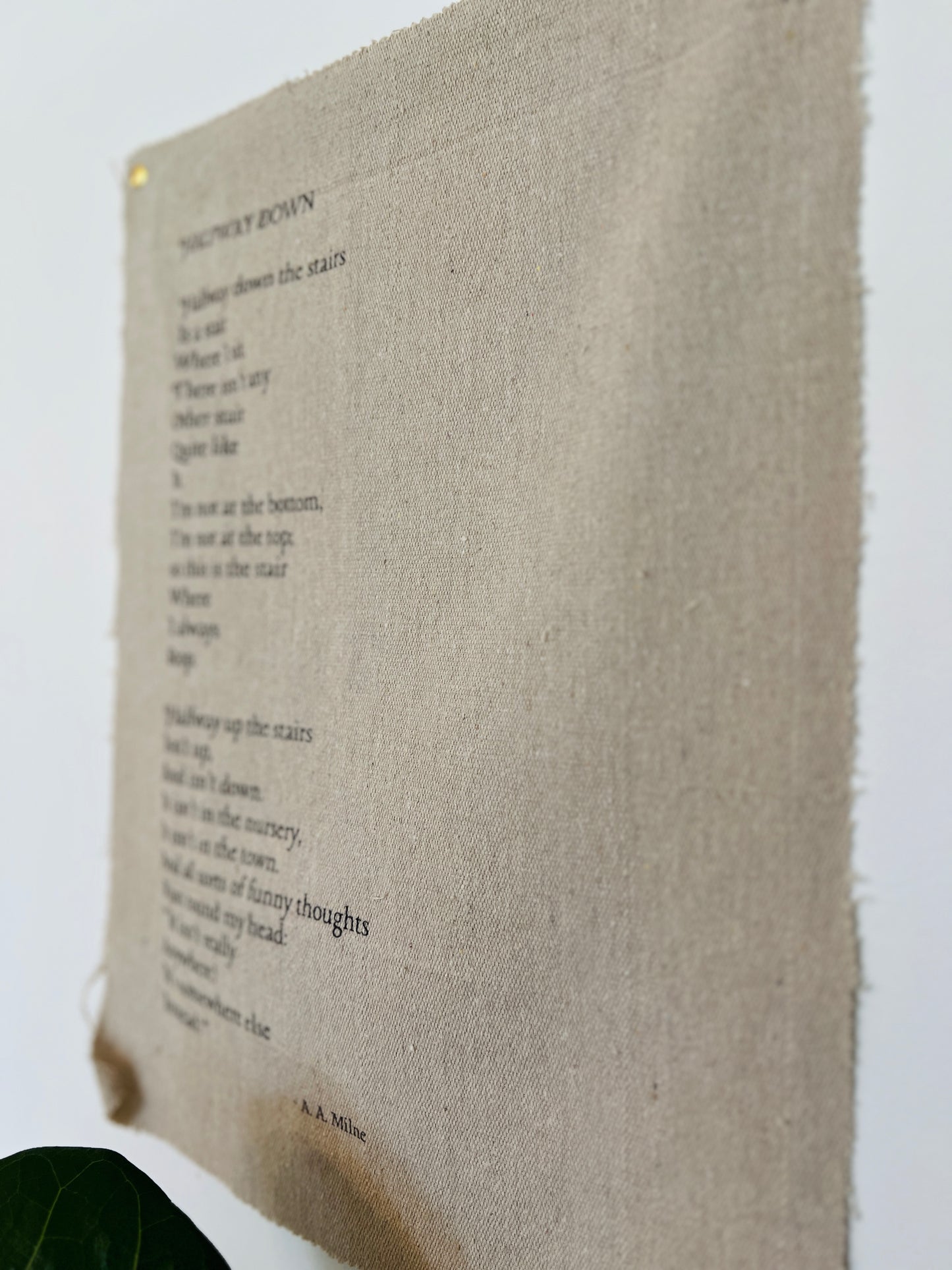 Halfway Down - A. A. Milne - Fabric Wall Hanging