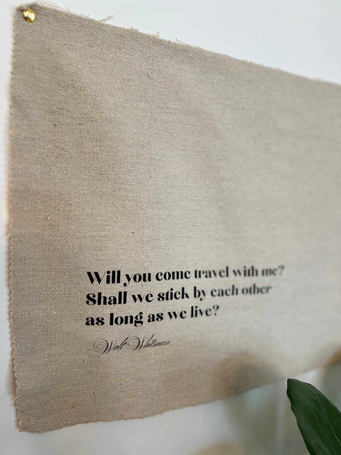 Will You Come Travel With Me - Walt Whitman - Fabric Wall Hanging