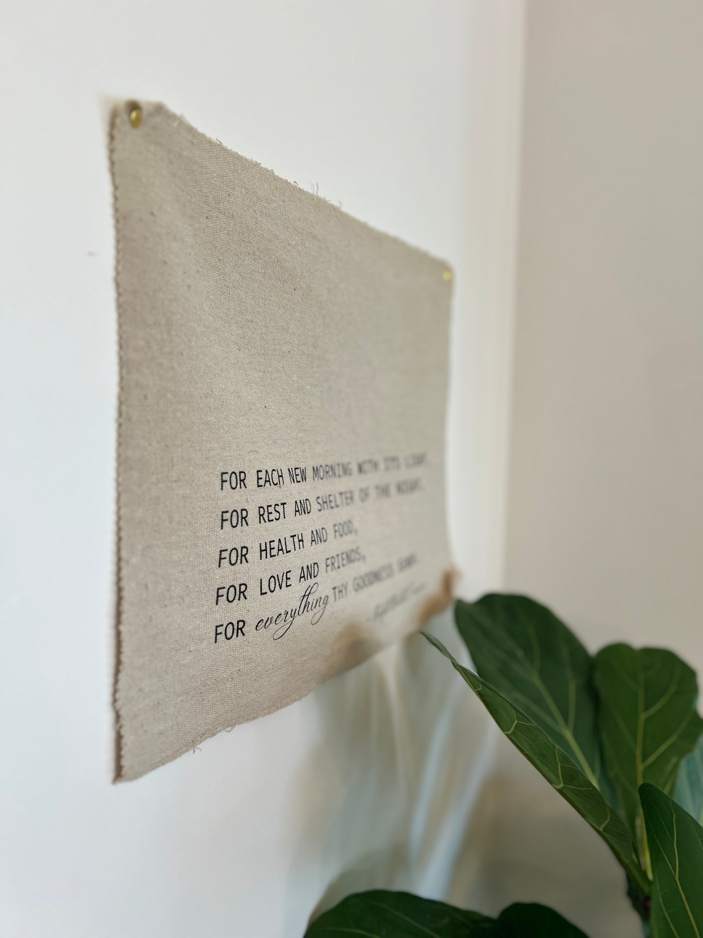 For Each New Morning With Its Light - Ralph Waldo Emerson - Fabric Wall Hanging