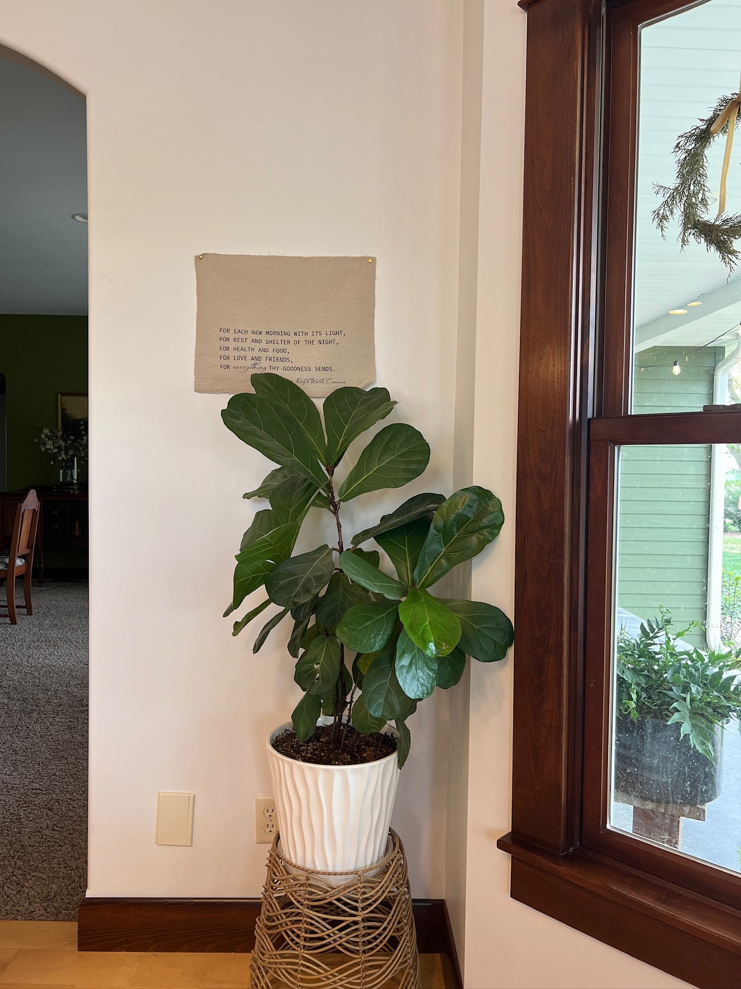 For Each New Morning With Its Light - Ralph Waldo Emerson - Fabric Wall Hanging