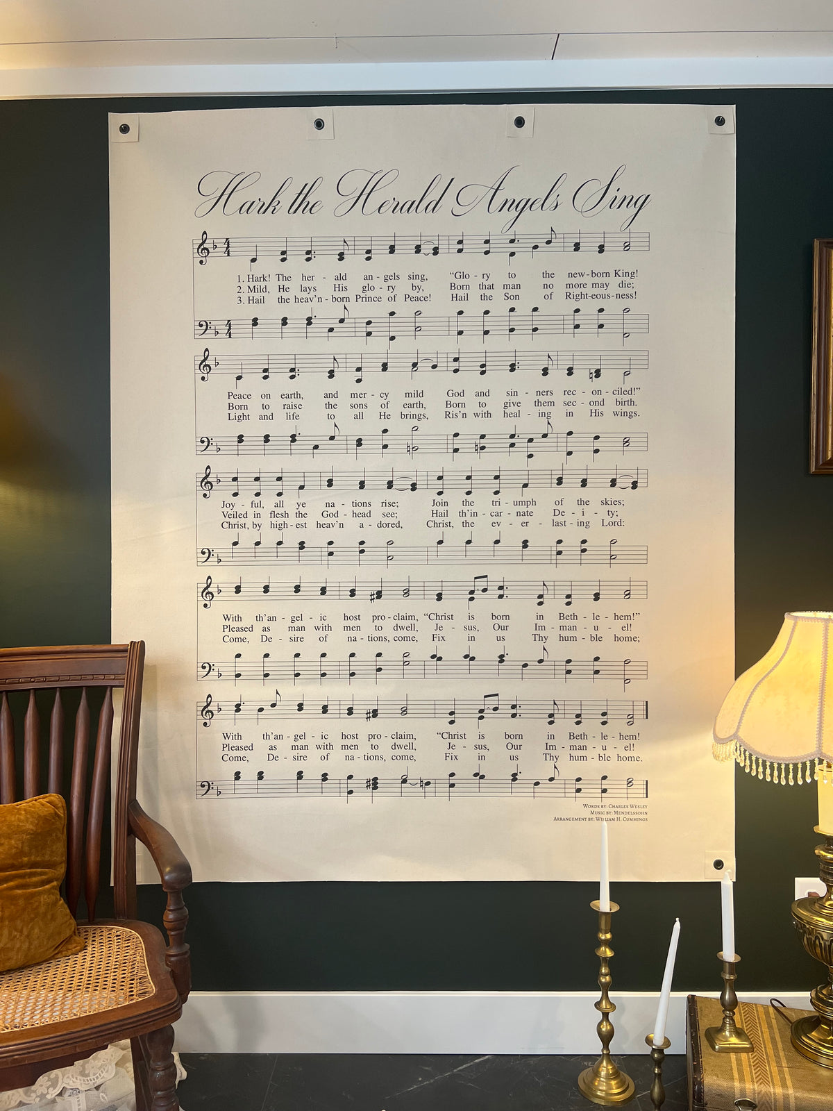 Hark The Herald Angels Sing Wall Canvas | Christmas Church Decor