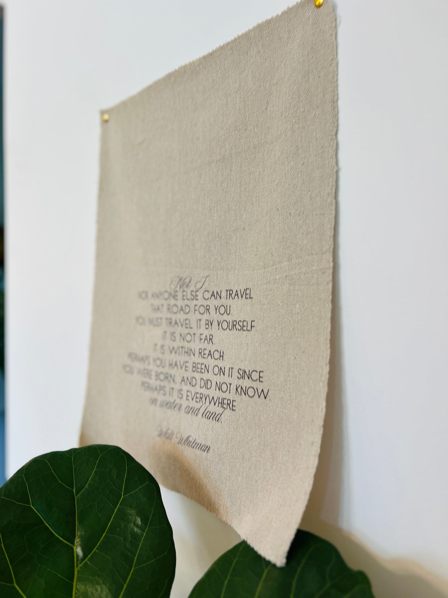 Not I Nor Anyone Else Can Travel - Walt Whitman - Fabric Wall Hanging