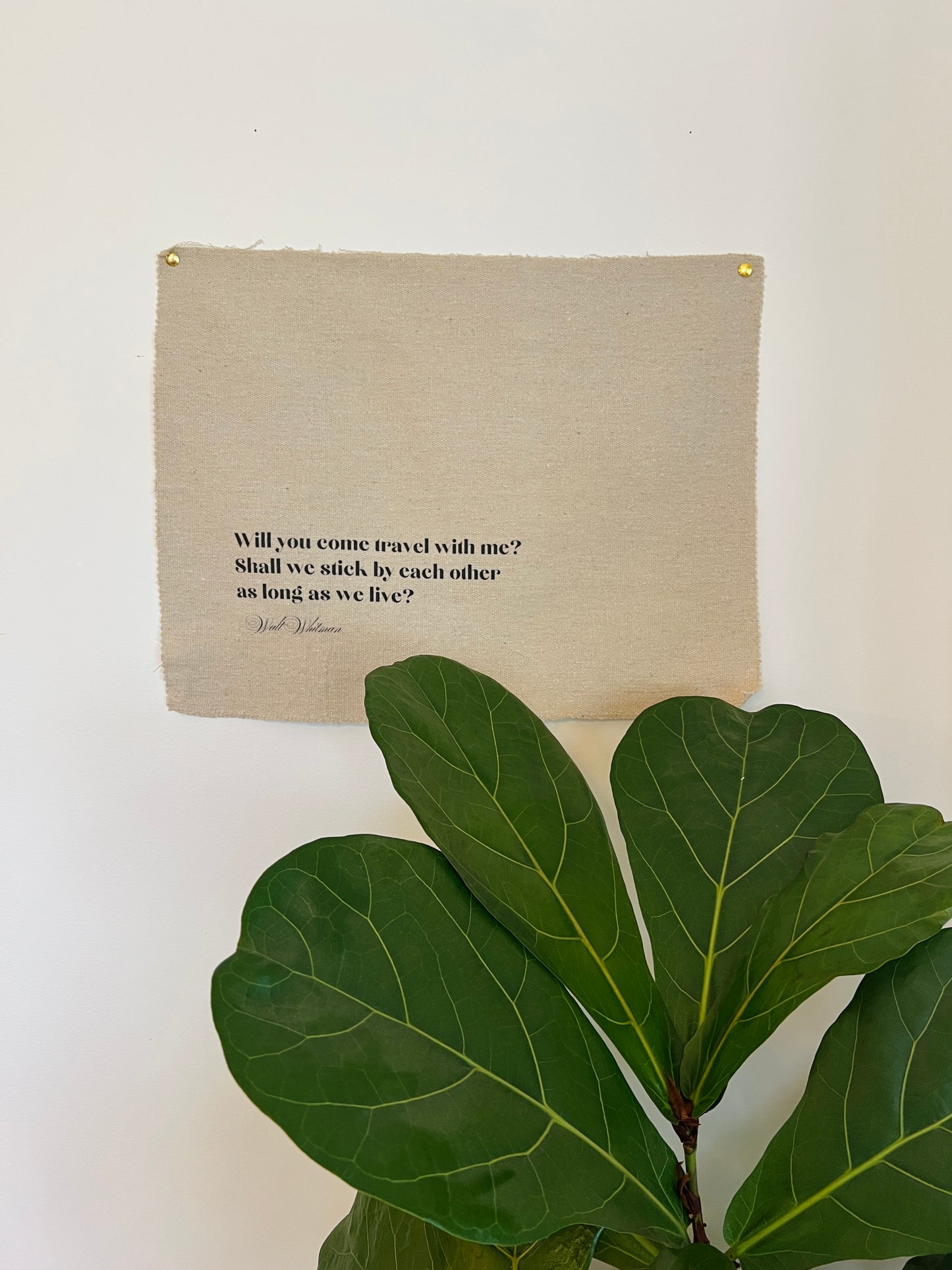 Will You Come Travel With Me - Walt Whitman - Fabric Wall Hanging