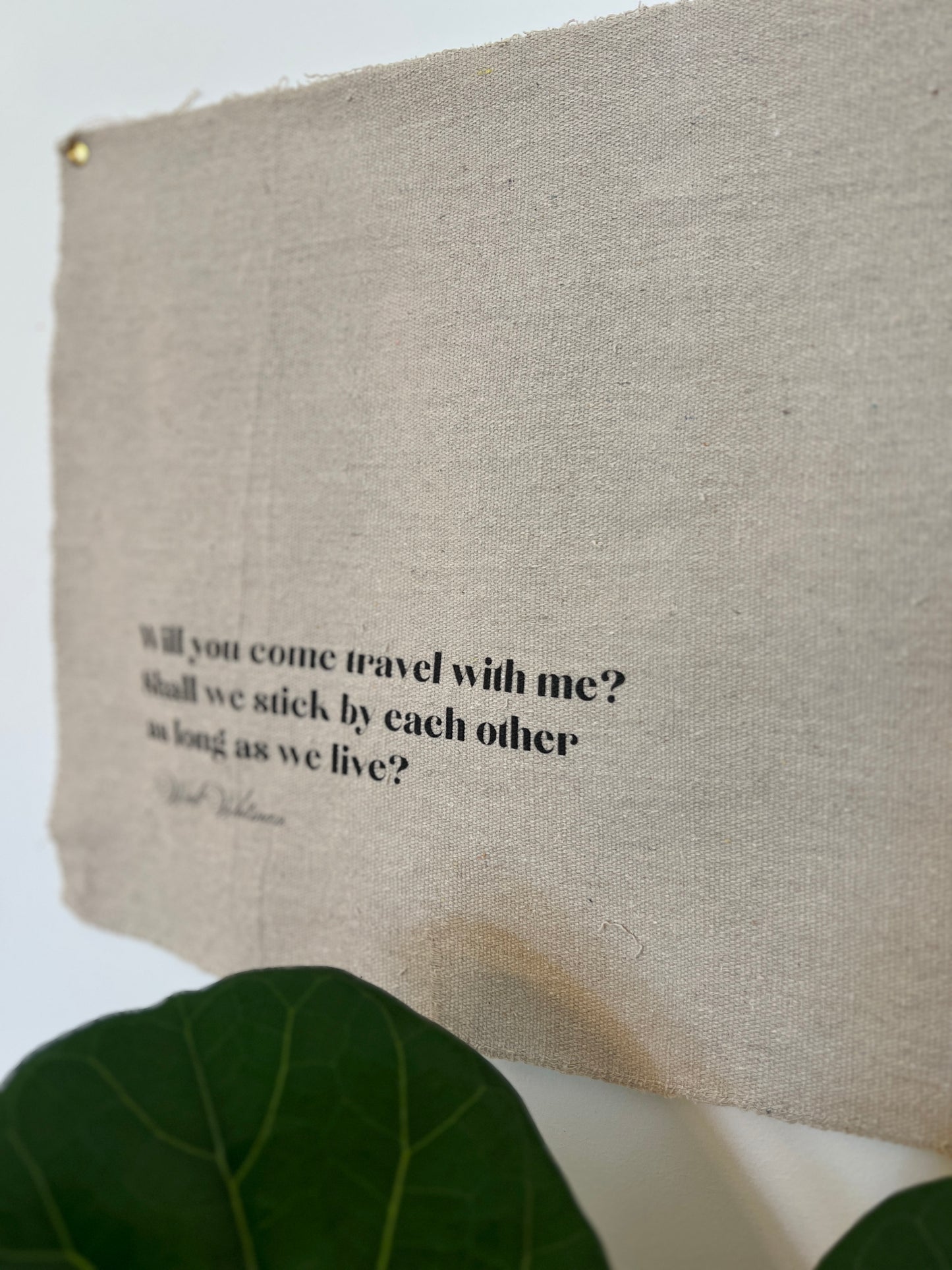 Will You Come Travel With Me - Walt Whitman - Fabric Wall Hanging