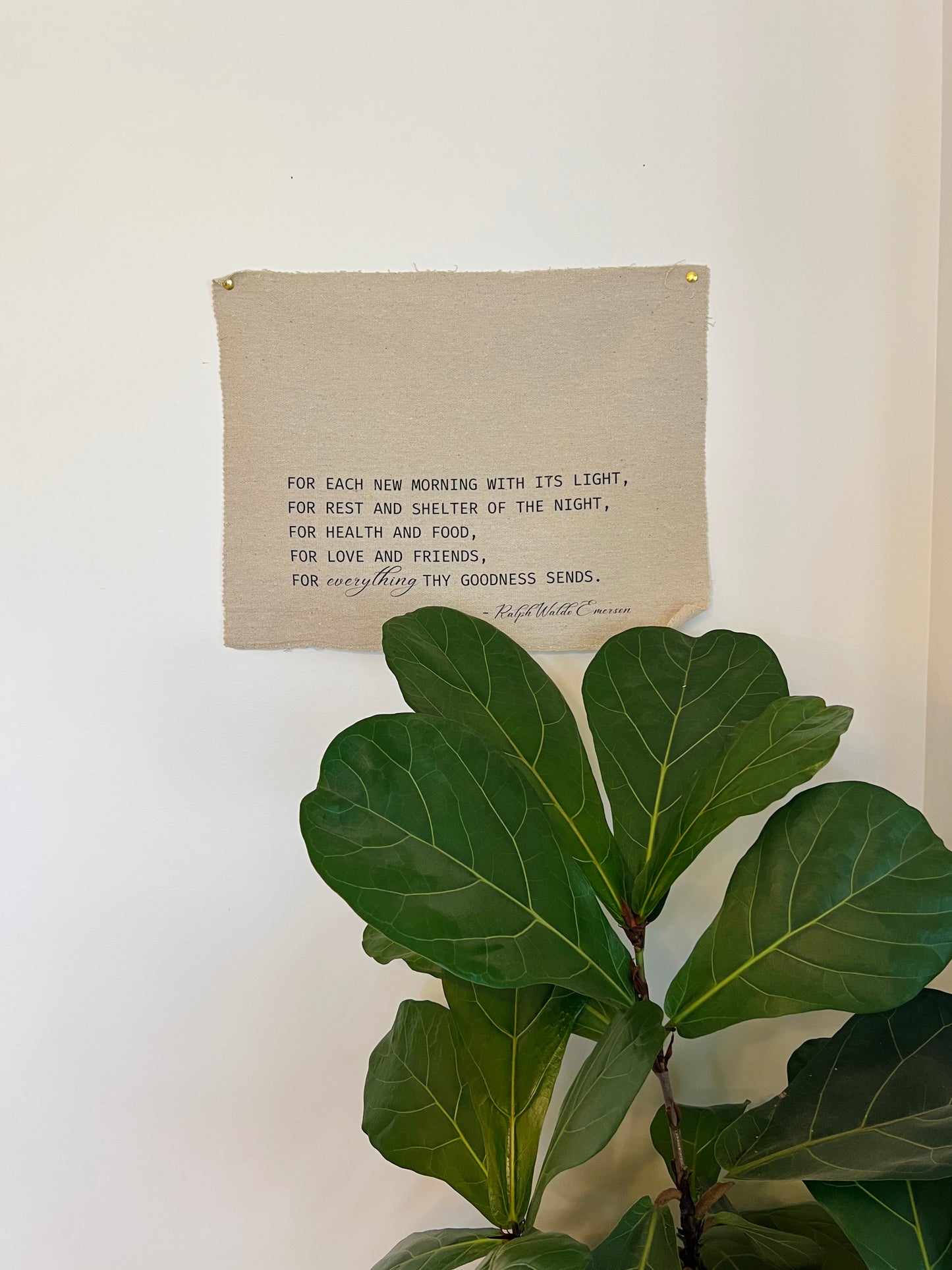 For Each New Morning With Its Light - Ralph Waldo Emerson - Fabric Wall Hanging
