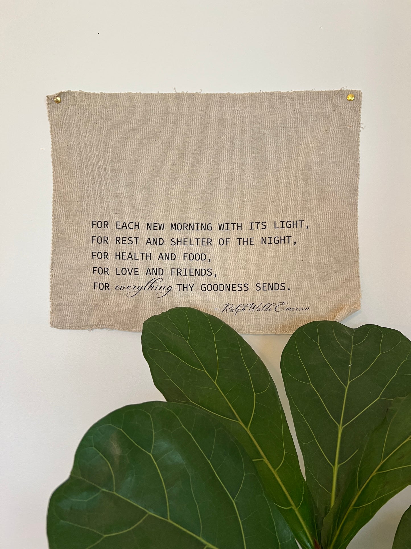 For Each New Morning With Its Light - Ralph Waldo Emerson - Fabric Wall Hanging