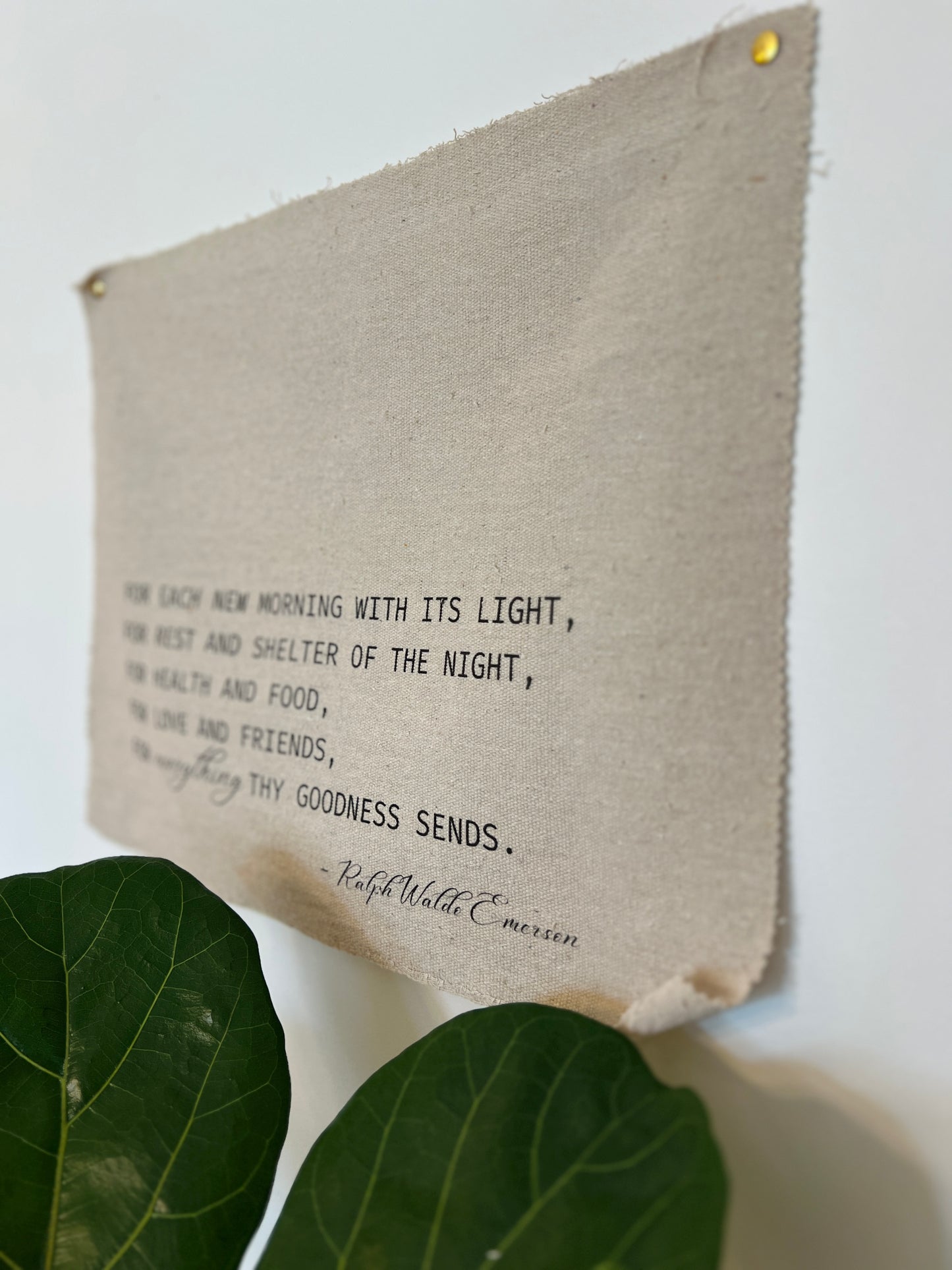 For Each New Morning With Its Light - Ralph Waldo Emerson - Fabric Wall Hanging