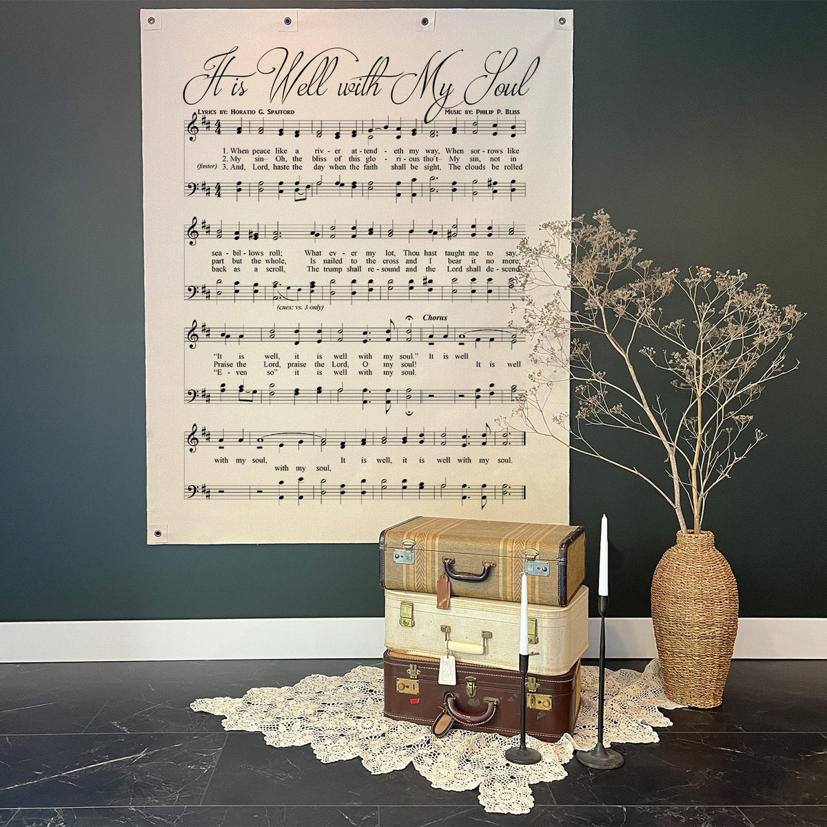 It Is Well With My Soul wall canvas displayed as Christian hymn wall art