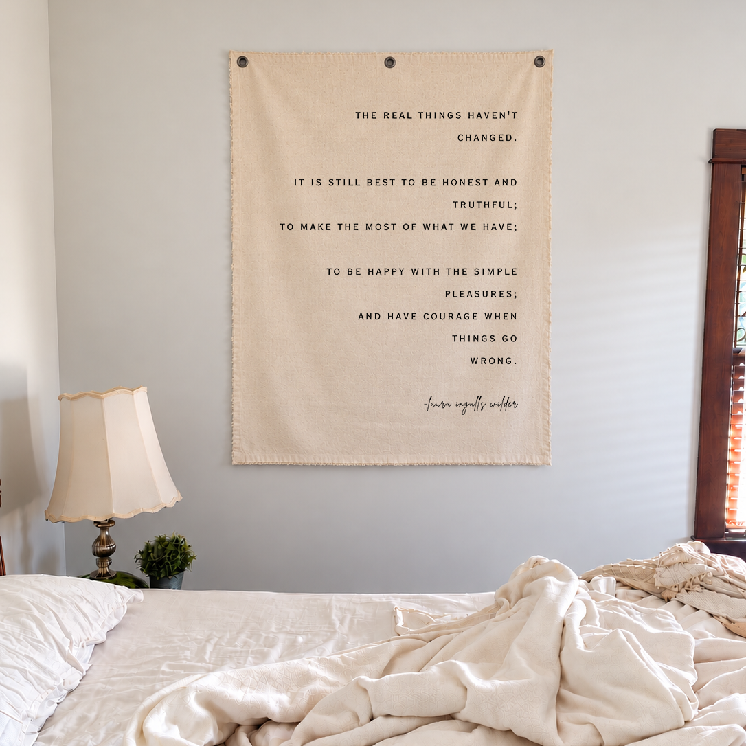 Canvas Wall Hanging on bedroom wall